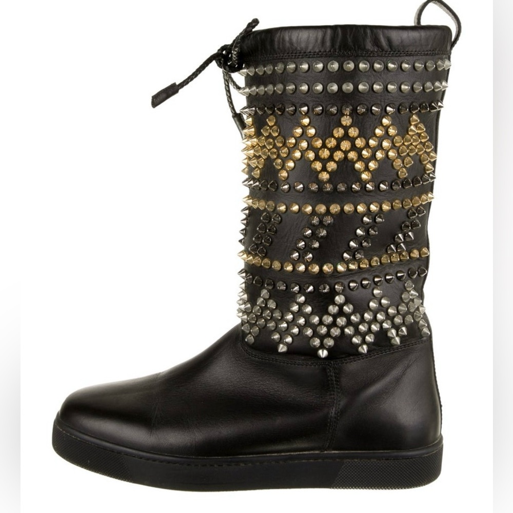 Christian Louboutin spikes multi black snow winter boots